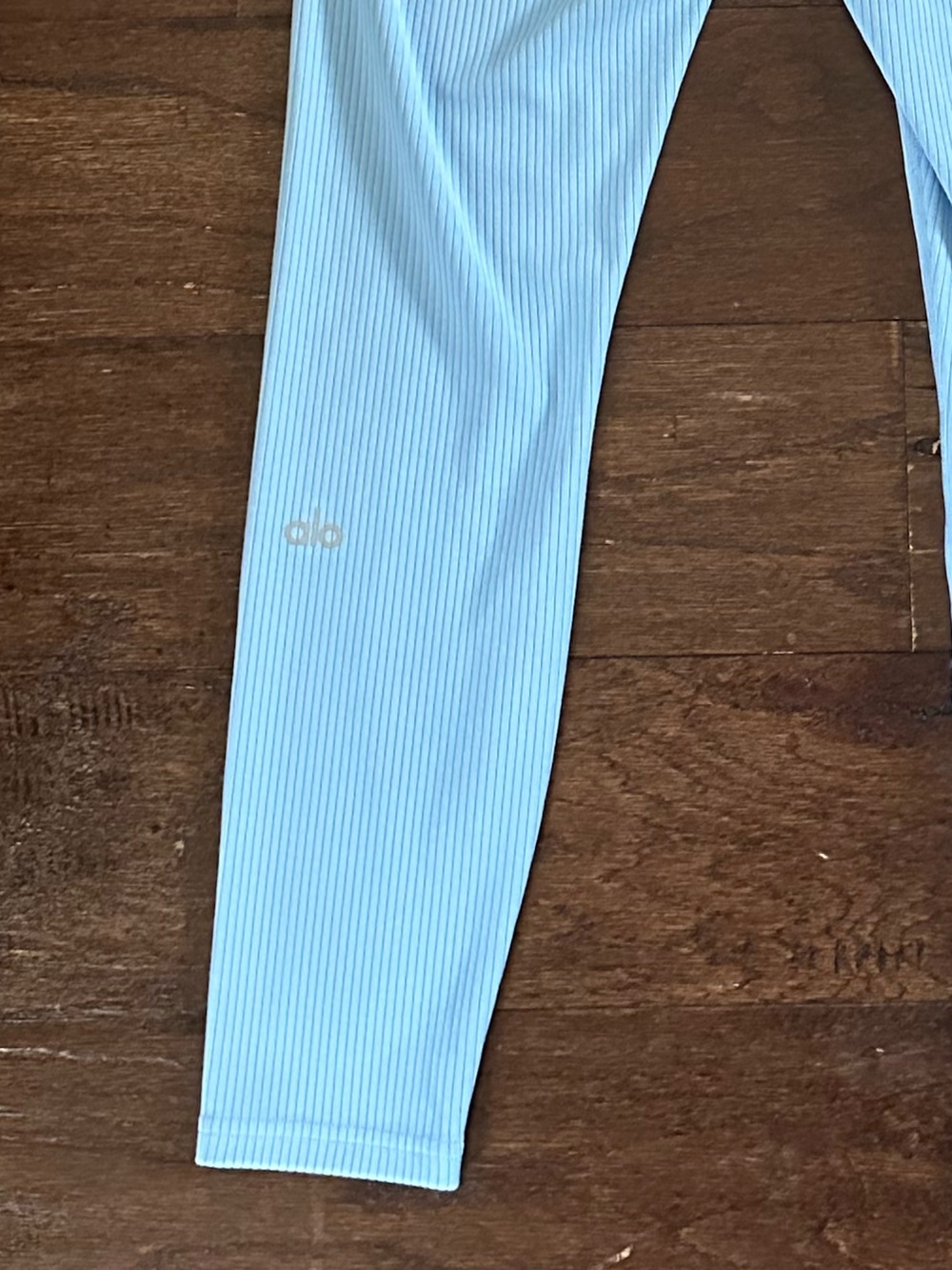 Alo-Ribbed High-Waist 7/8 Blissful Legging-Blue size S - Picture 6 of 6